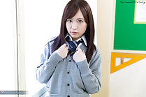 Long hair framing her pretty face hands raised