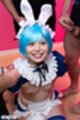 Kneeling in uniform small breasts