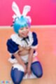 Maid kneeling wearing uniform small breasts face covered with cum