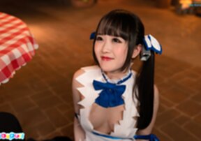 Ria Kurumi on her knees giving breast sex and milking cum from cock