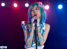 Ria Kurumi fucked from behind at microphone stand and creampied