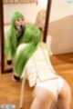 Wearing white panties on all fours sucking dildo