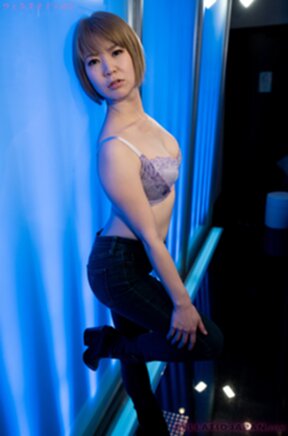 Short haired Aida Miku strips bra and panties and spreads her pussy