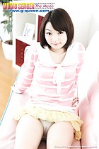 Skirt raised up over her camel toe panties leaning back on couch short hair in pink top