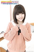 Wearing orange sweater short hair