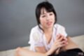 Shirayuki yuka stroking cock on her knees looking up
