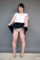 Shirayuki yuka raising skirt showing white panties wearing high heels