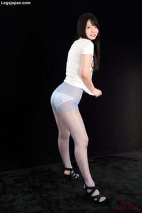 Iori Sana in white top and panties and pantyhose