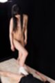 Kurihara moeka naked looking down long hair falling over her small breasts giving footjob in socks