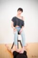 Matsuda anna stroking cock between her bare feet