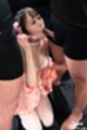 Sucking cock giving handjob wearing stockings