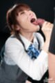 Receiving cum in her mouth eyes shut tight