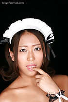 Waitress Yuzumiya Nao licking fingertip