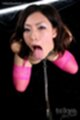 Kanno miho kneeling tongue out wearing bondage chain pink stockings