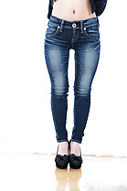 Blue jeans high heels