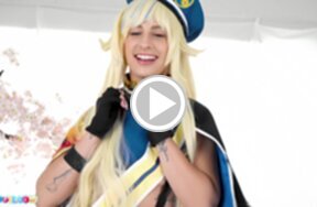 Cop Kristen Scott lowers shorts and masturbates with vibrator